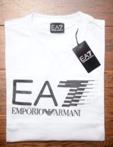 Emporio Armani EA7 Men&#39;s Signature Crew Neck White Cotton Tee T-Shirt 3XL - £39.04 GBP