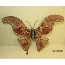 MacKenzie-Childs Butterfly Wall Decor Beaded Embellished Floral Accent 15.5" - $194.99