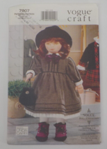 VOGUE CRAFT PATTERN #7007 18&quot; VOGUE DOLL COLLECTION OLIVIA FULL FACE UNC... - $14.99