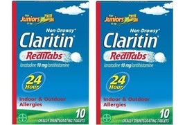 Claritin Juniors 10 mg RediTabs Allergy Relief 10 Tablets EXP 03/2024 Pack of 2 - $19.79
