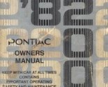1982 Pontiac J2000 Owners Manual [Paperback] Pontiac - $6.85