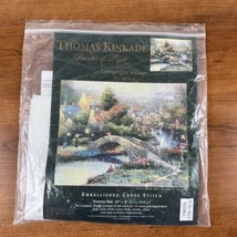 Thomas Kinkade Painter of Light Lamplight Embellished Cross Stitch Kit 10x8 - £11.86 GBP