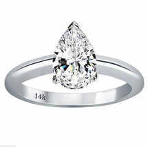 14K White Gold 2.00 CTW Pear Shape Cut Solitaire Wedding Engagement Ring - $270.22