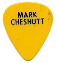 Vintage 90s MARK CHESNUTT Yellow Guitar Pick COUNTRY MUSIC RARE - £15.56 GBP