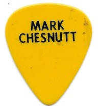 Vintage 90s MARK CHESNUTT Yellow Guitar Pick COUNTRY MUSIC RARE - £15.29 GBP