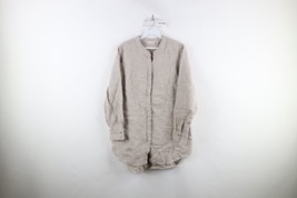 Soft Surroundings Womens Size Petite Medium Linen Button Tunic Shirt Beige - £39.52 GBP