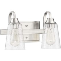 Grace Clear Seeded Glass Vanity Bath Lighting, 2-Light 120 Watts, Brushed Polish - £100.87 GBP