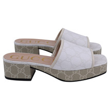 Gucci Gg Supreme Monogram Malaga Kid Platform Slides In Canvas Women Wh ... - $330.60