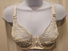 Wacoal Vintage Tapestry Lace Underwire Bra 38B IVORY CREAM 85109 Sheer U... - £15.86 GBP