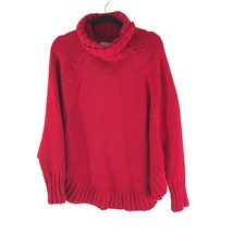 Michael Kors Womens Poncho Sweater Cowl Neck Chunky Knit Oversized Red M - £15.15 GBP