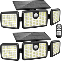 2 Pack LED Solar Lights Outdoor 3 Head Solar Motion Lights Outdoor  - $46.61