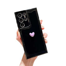 Anymob Samsung Black With Violet Cute 3D Love Heart Case Shockproof Soft Silicon - £21.45 GBP