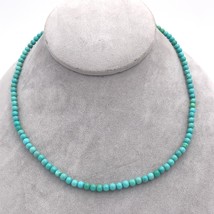 Kingman Genuine Natural Turquoise 4mm Bead Strand Necklace 17&quot; (#J6586c) - £175.99 GBP