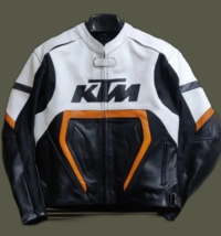 Men&#39;s KTM Motorbike Racing Leather Jacket MOTOGP Motorcycle Jacket - £109.30 GBP