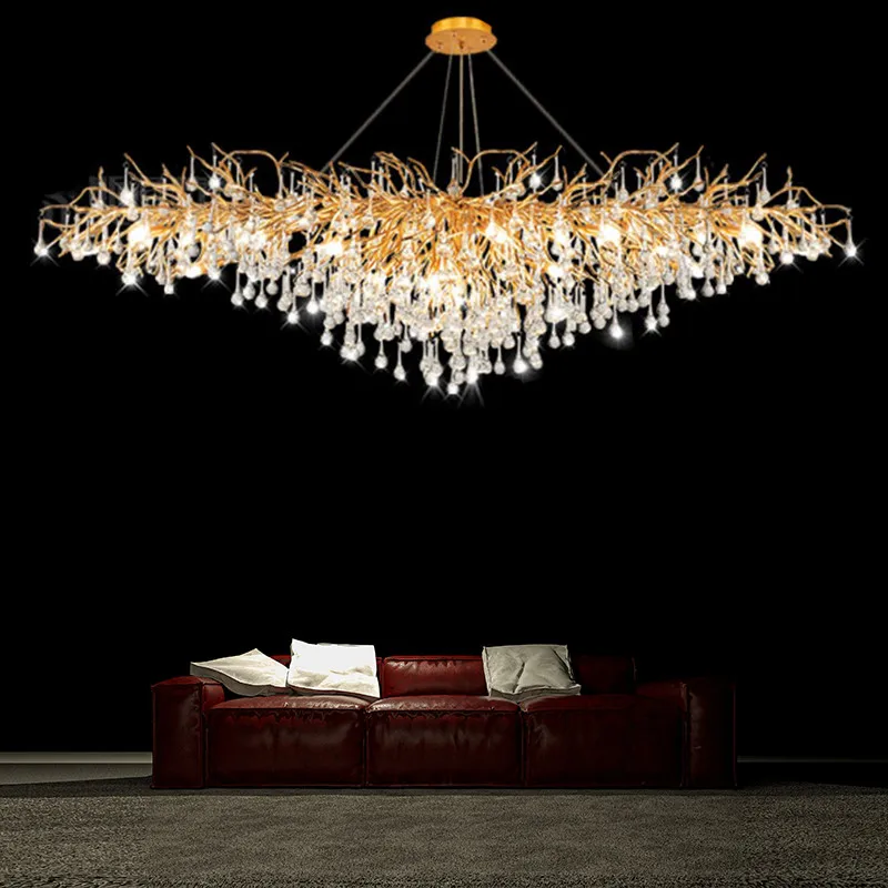 Artpad Rectangular Crystal Chandelier Living Room Lobby Hotel Light Fixt... - $180.85+