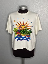 Vintage Crazy Shirts Hawaii Size L White Sun Beach Sea Moon Stars Graphic Bright - £23.70 GBP