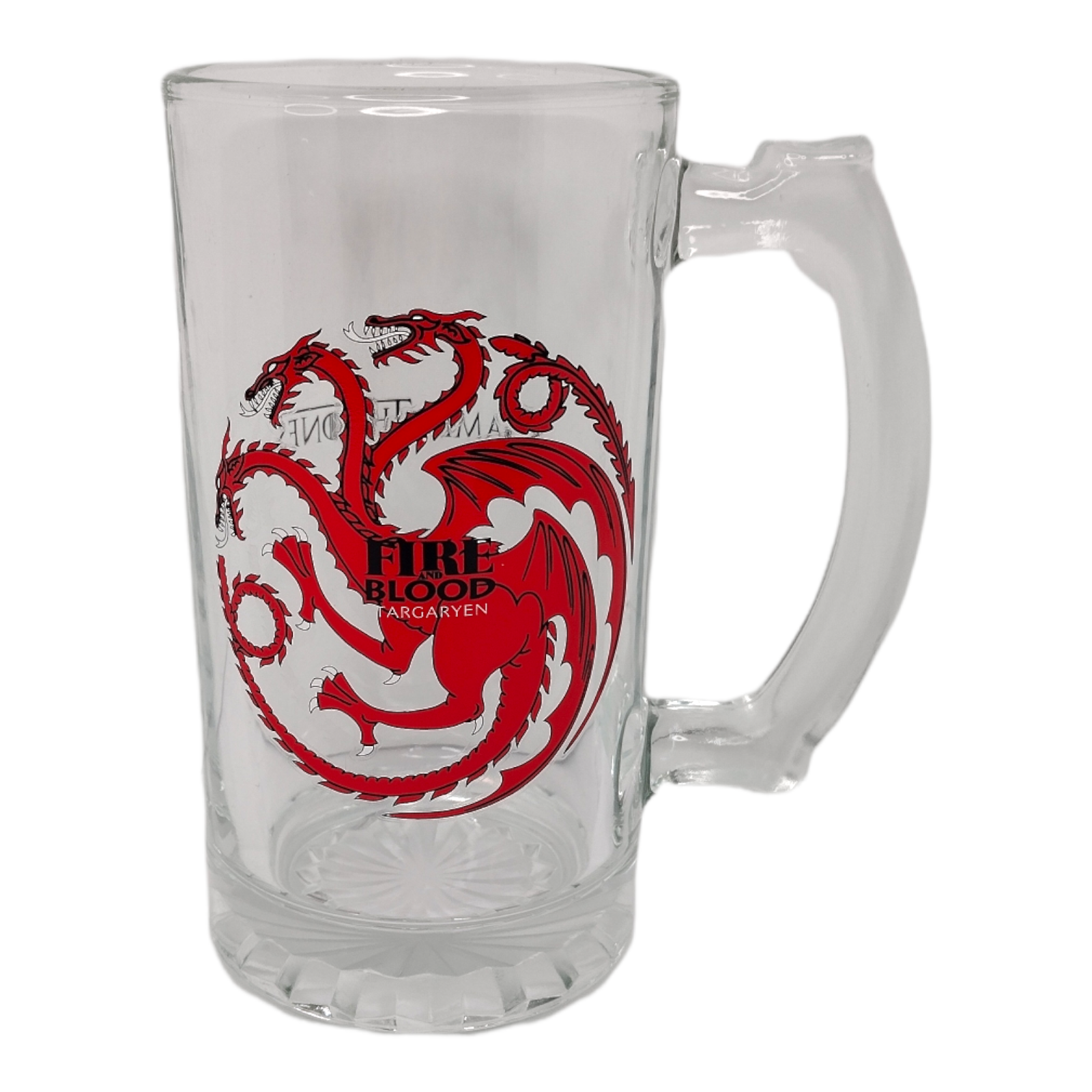 Game Of Thrones Fire &amp; Blood Targaryen Beer Mug Glass Clear - $11.87