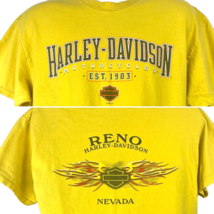 Harley-Davidson Motorcycles Reno Nevada Yellow T-Shirt size Large Mens USA Made - £21.10 GBP