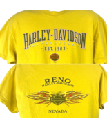 Harley-Davidson Motorcycles Reno Nevada Yellow T-Shirt size Large Mens U... - £20.14 GBP