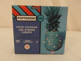 New With Tags POPTIMISM! Red &amp; Blue Color-Changing Silver Wire LED Light... - $10.74