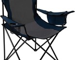 Pacific Pass Quad Camp Chair In Navy/Gray With Built-In Cooler And Cup H... - £33.58 GBP