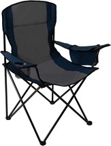 Pacific Pass Quad Camp Chair In Navy/Gray With Built-In Cooler And Cup H... - £35.91 GBP