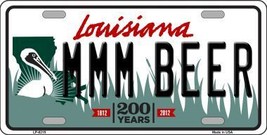 MMM Beer Louisiana Novelty Metal License Plate LP-6215 - $372.25 MXN