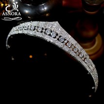 Vintage Crowns Cubic Zircon Wedding Tiaras Headband Bridal Hair Accessories Prin - £80.73 GBP