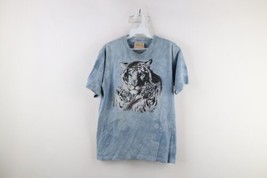 Vtg 90s Boys XL Distressed Acid Wash White Tiger Nature Short Sleeve T-Shirt USA - £15.44 GBP