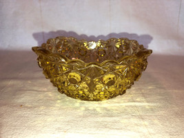 Yellow Daisy And Button 4.75 Inch Bowl Pressed Depression Glass Mint - £7.85 GBP