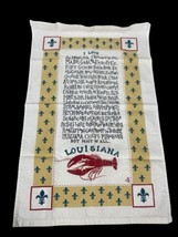 Jambalaya Louisiana Tea Towel Cotton Fleur De Lis Shrimpboats Crawfish P... - £21.47 GBP