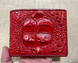 Genuine Red Alligator Crocodile Skin Bifold Leather Men Wallets 061 - $42.99