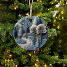 NEW! Dark Blue Christmas Multi Styles Round Christmas Ceramic Ornament - $12.99
