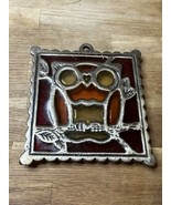 Counterpoint Owl Trivet Pot Holder Orange  Red Resin Stained Glass Wall ... - £15.77 GBP