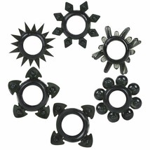 Penis Rings Tower Of Power Black Cock Rings Pack Of 6 Stretch To Fit - £12.13 GBP