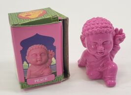 *B8) 2011 Pink Mini Pocket Love my Buddha Peace Plastic Figurine - $7.91