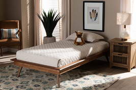 Hillary Walnut Brown Twin Size Platform Bed - $3,787.37 MXN