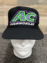 Arctic Cat Snowmobile Black Embroidered AC Snapback Hat ~ Vintage 90&#39;s - £13.64 GBP