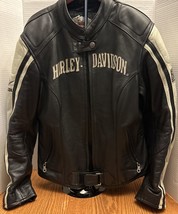 Harley Davidson Leather Jacket Women’s L  RN-103819 Lined Flow Through V... - $99.85