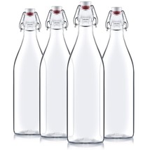 Bormioli Rocco Giara Swing Top Bottles 33  Ounce-4 Pack Round Clear Glass Grolsc - £38.43 GBP