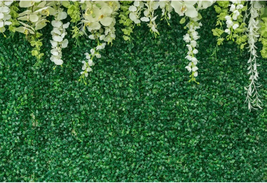 Greenery Backdrop With Flower Photography Bridal Shower Party Reception 10x8 Ft  - £40.74 GBP