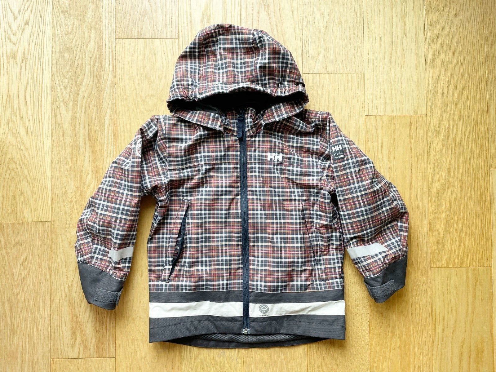 Primary image for Helly Hansen Kids Boys Size 6 Jacket Captain Juell Brown Plaid Lightweight