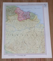 1951 Original Vintage Map Of Guyana Suriname French Guiana Brazil Verso Colombia - £15.08 GBP