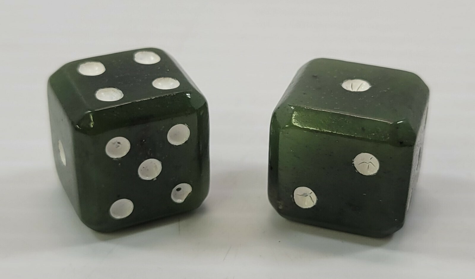 *B3) Set of 2 Canadian Nephrite Jade Green Dice - $59.39