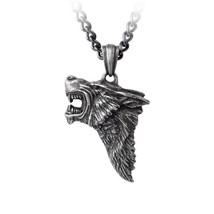 Alchemy P833 Dark Wolf  Necklace Gothic Pendant England  Pewter  - $33.00