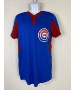 Majestic Men Size S Blue/Red Chicago Cubs Jersey T Shirt #3 Breathable - £7.56 GBP