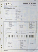 Roland D-5 Synthesizer Keyboard Workstation Original Service Manual Book... - $39.59