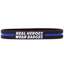 One Real Heroes Wear Badges Thin Blue Line Bracelet - $2.85