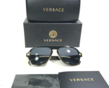 Versace Sunglasses MOD.2199 1002/81 Polished Black Gold Medusa Heads 56-... - $140.03