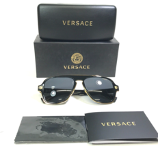 Versace Sunglasses MOD.2199 1002/81 Polished Black Gold Medusa Heads 56-18-145 - £109.86 GBP